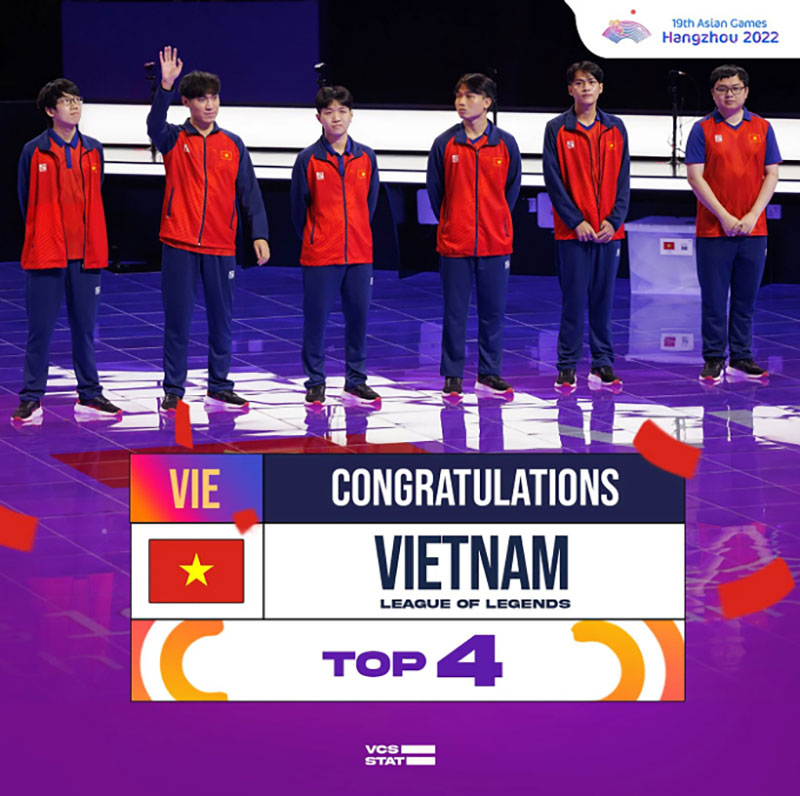 Đội tuyển LMHT Việt Nam đứng top 4 tại ASIAD 19