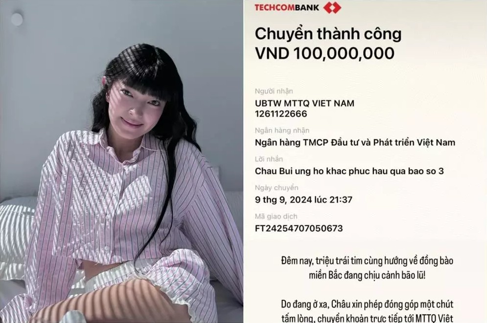 Châu Bùi quyên góp khắc phục bão lũ