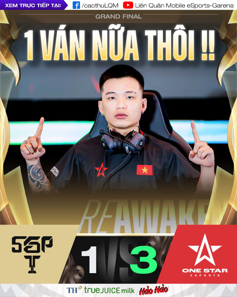1S lại cách chức vô địch 1 ván đấu nữa (nguồn ảnh: Cao Thủ Liên Quân)